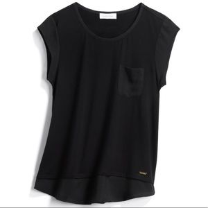 Calvin Klein Parnetta Mixed Media 1 Pocket Top